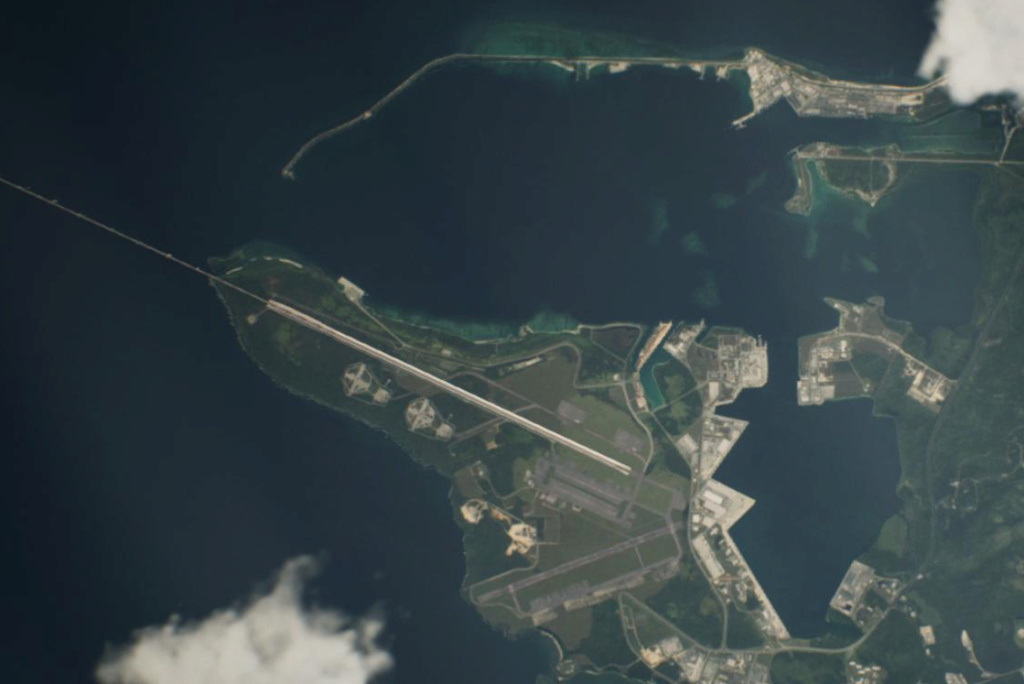 Photo satellite prise depuis un U2 américain du site des îles Canaries de l'ESA