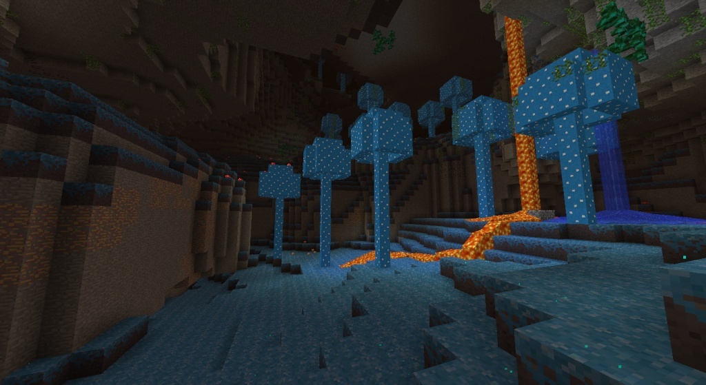 dark blue blocks in minecraft cave