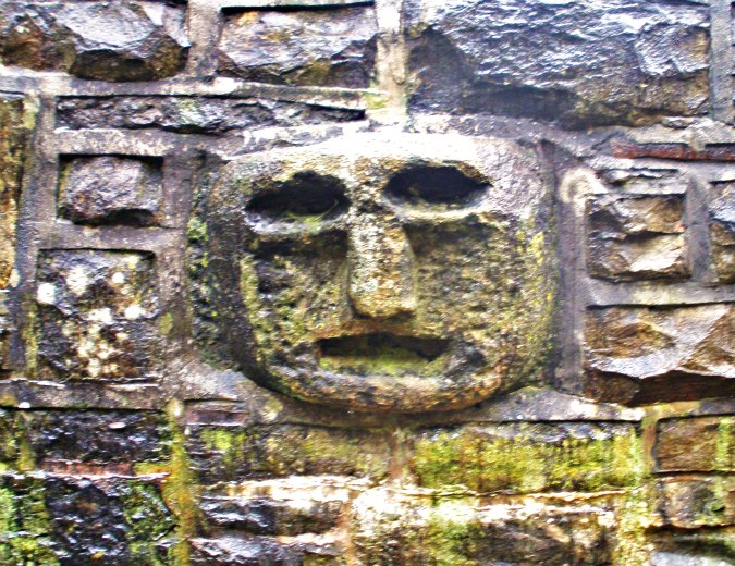 Celtic Stone Heads in Bacup, Lancashire